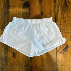 White Nike Dri-fit running shorts